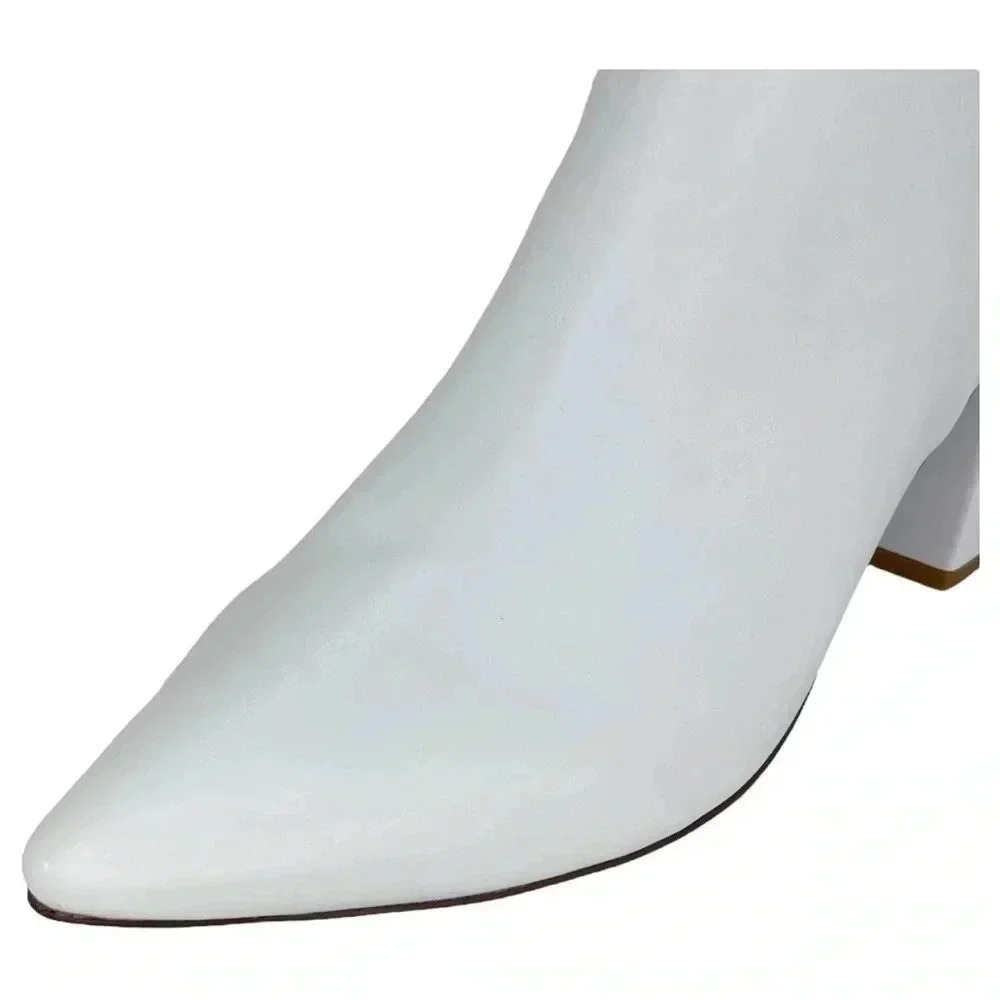 SMASH Shoes Chiku White Faux Leather Womens Ankle Boots Size 11M - Picture 6 of 13